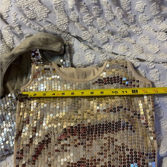 Gold and Silver Sequined Shimmery Tanks by Express and Instant Romance - Picture 11 of 12